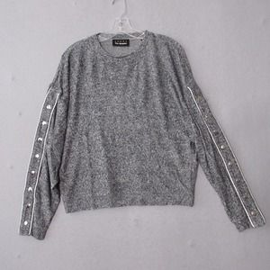 The Kooples Sport Gray Button Detail Pullover Contemporary Sweater‎